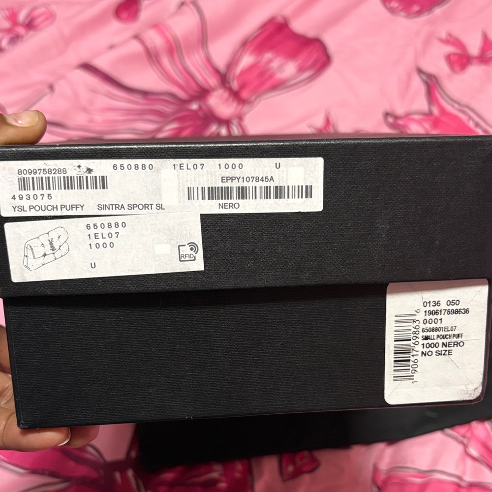 Saint Laurent Black Clutch with Gold Logo - Picture 5 of 6